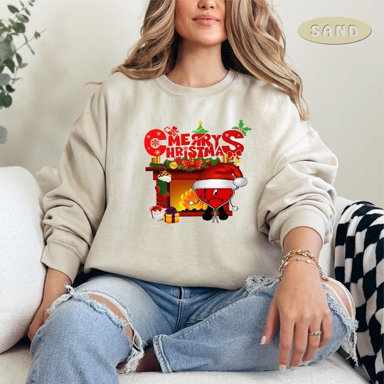 Discover Bad Bunny Christmas Sweatshirts, Cozy Bad Bunny Holiday Sweatshirts