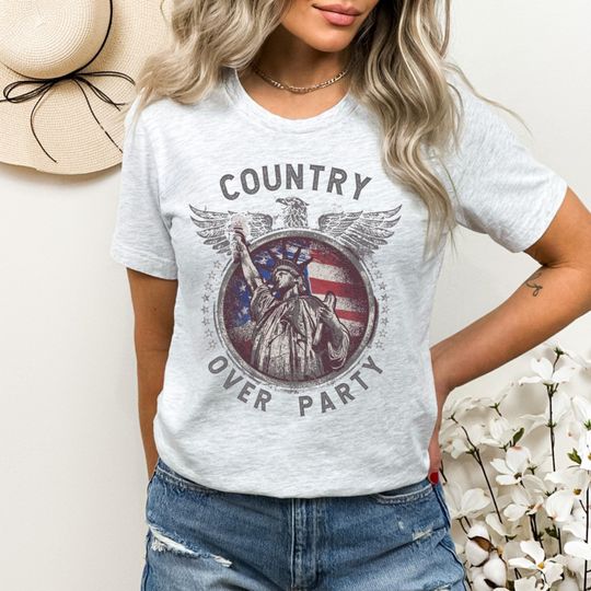 Discover Anti Trump Shirt, Country Over Party Quote Shirt, Political T-Shirt