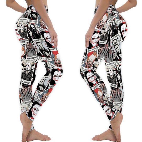 Discover Horror Killer Card Halloween Leggings
