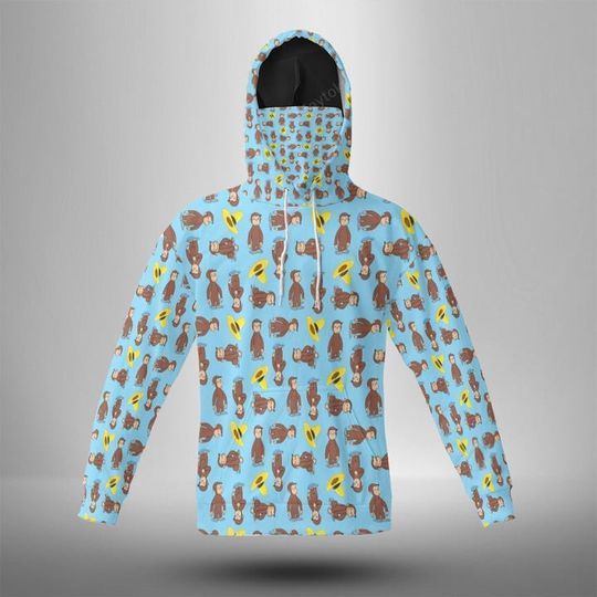 Discover Curious George 3D Pullover Hoodie With Mask
