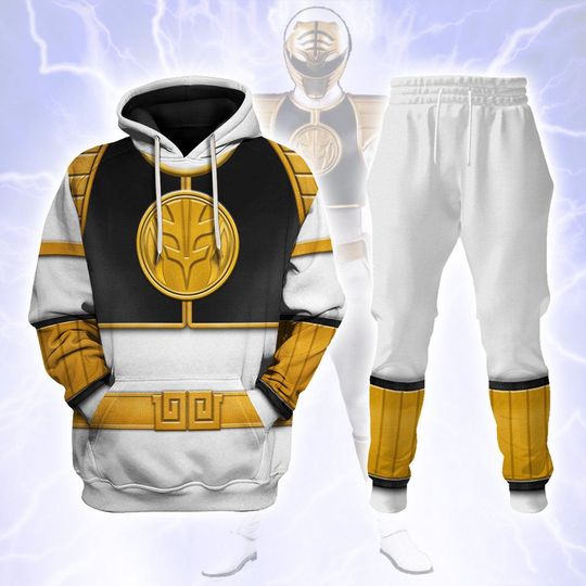 Discover White Ranger Mighty Morphin Hoodies Jogger, Super Hero Custome