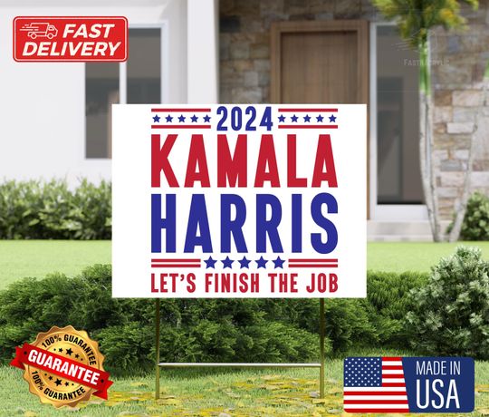 Discover Harris Walz 2024 Obviously Yard Sign, Coroplast Harris For President 2024