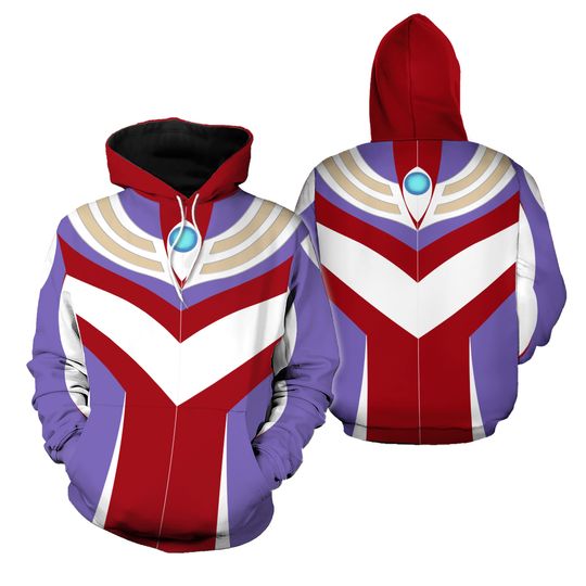 Discover Halloween Ultraman Tiga Cosplay Costume 3D Hoodie Jogger Sets