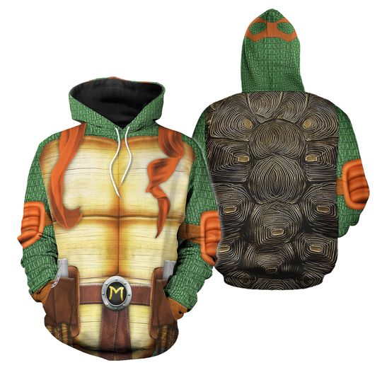 Discover Michelangelo Turtle Halloween Costume 3D Hoodie