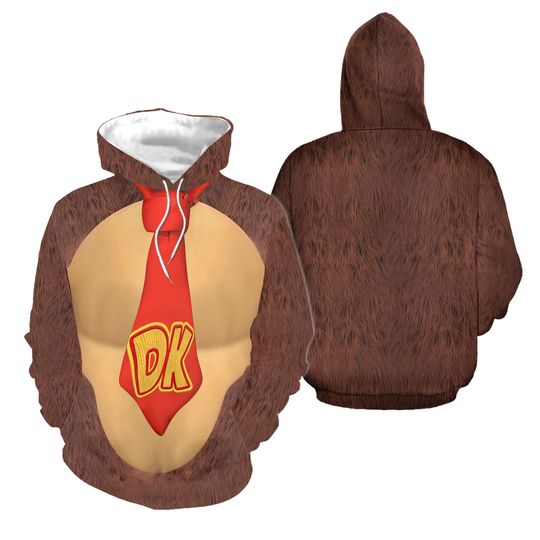 Discover Halloween Donkey Kong Costume Hoodie, Donkey Kong Cosplay 3D Hoodie