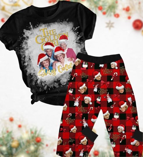 Discover Stay Golden Christmas Pajamas Set, Make The Holidays Golden Pajamas