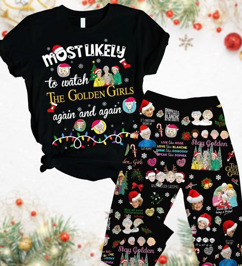 Discover Stay Golden Christmas Pajamas Set, Gilmore Girls Pajamas Pants