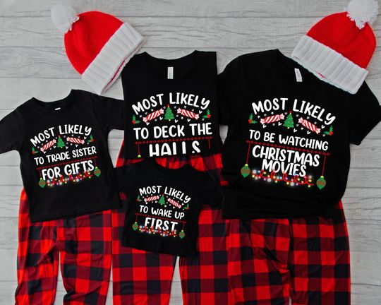 Discover Personalized Most Likely To Christmas Pajamas - Funny Matching Christmas Plaid Pajamas