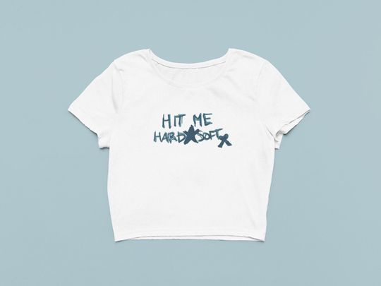 Discover Hit Me Hard and Soft Billie Crop Top, Doodle Drawing Baby Tee