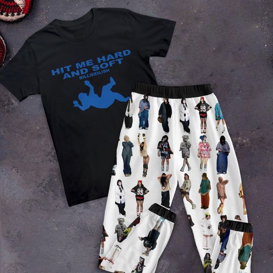 Discover Hit Me Hard and Soft Holiday Pajamas Set, Billie Eilish Personalized Family Pajamas