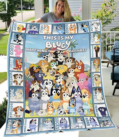 Discover BlueyDad Heeler Family Blanket, This is My BlueyDad Watching Blanket