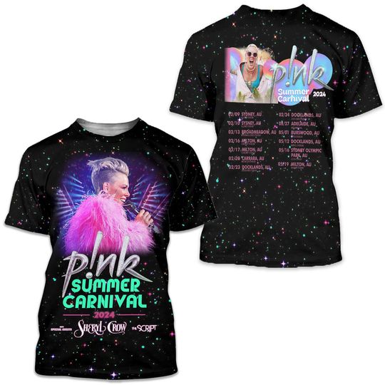 Discover P!nk Pink Singer Summer Carnival 2024 Tour 3D T-Shirt