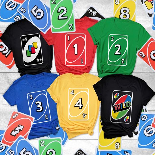 Discover Uno Card Group Shirts, Halloween Costume Shirt, Uno Board Game Matching Halloween Costume