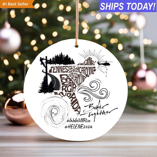 Discover Hurricane Florence Carolina Strong ornament, Hurricane Helene Survivor Ornament
