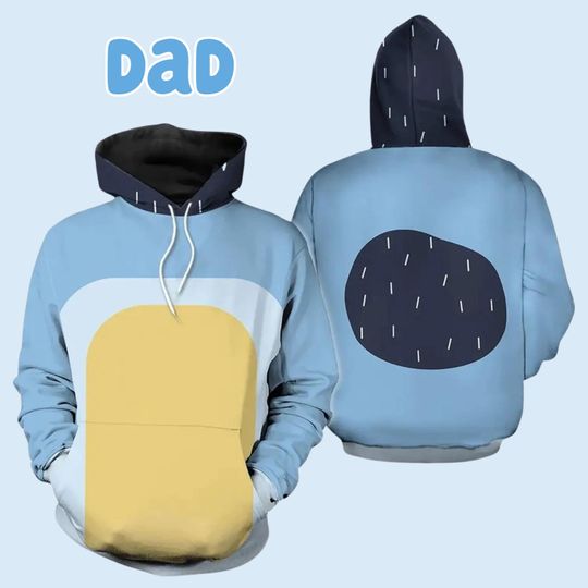 Discover Bandit Heeler Cosplay Hoodie, Father Blue Dog Family 3D Shirt, Family Costume 3D Hoodie