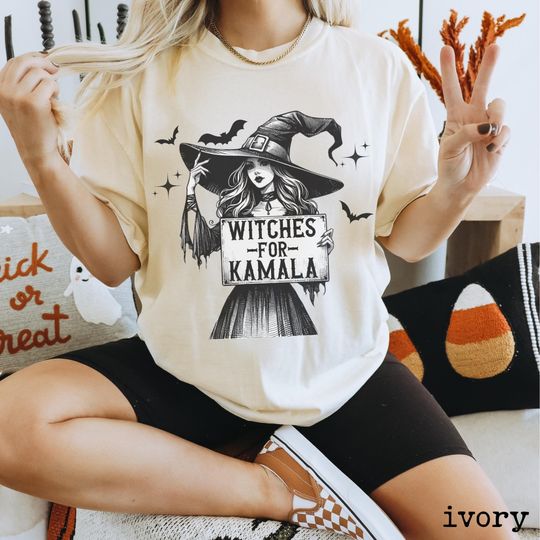 Discover Kamala Harris Shirt, Witches For Kamala T-Shirt, Feminist Witchy Vibe Shirt