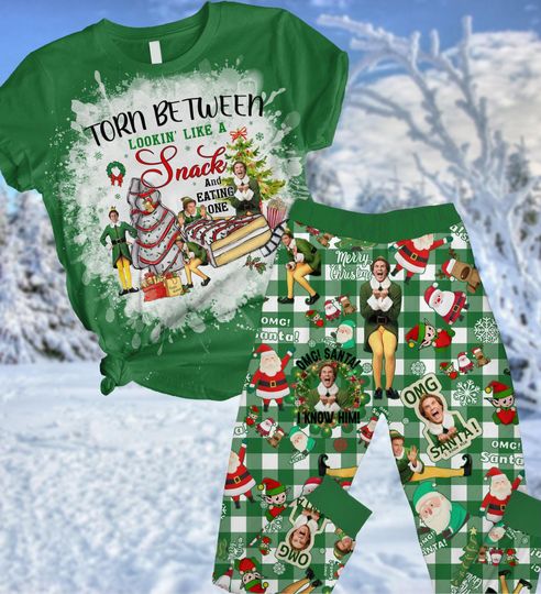 Discover Christmas Elf Pajamas Set, Torn Between Looking Like A Snack Pjs Set