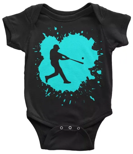 Discover Baseball Splatter Infant Bodysuit Team Player Birthday Gift Idea