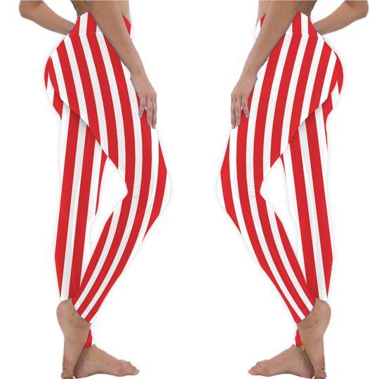 Discover Red and White Striped Leggings