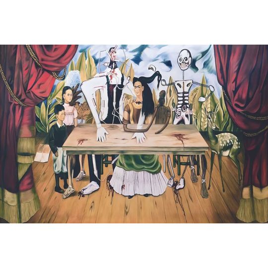 Discover The Wounded Table (colorful) by Frida Kahlo Canvas