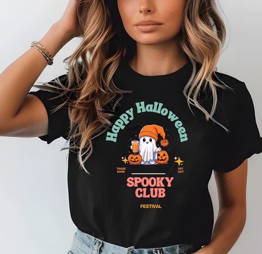 Discover Cute Ghost and Pumpkins Halloween T-Shirt