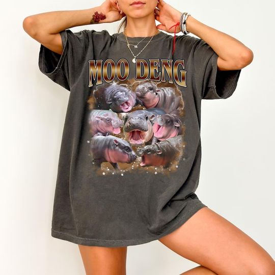 Discover I Love Moo Deng Funny Hippo Shirt
