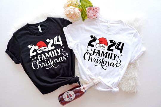 Discover Custom Name 2024 Family Christmas Shirt