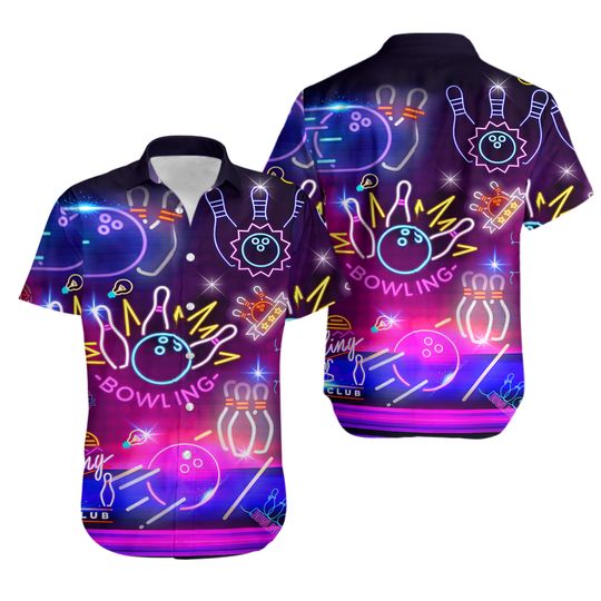 Discover Neon Bowling Club Unisex Hawaiian Shirt