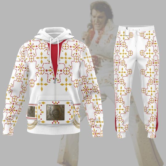 Discover Elvis Presely Cosplay Hoodie Jogger, The King Rock N Roll 3D Hoodie Pants