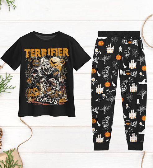 Discover Terrifier Horror T-shirt Pajamas Set, The Scary Clown Pajamas Set