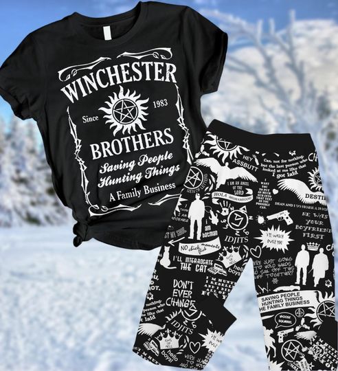 Discover Supernatural Halloween Winchester Brothers Pajama Set