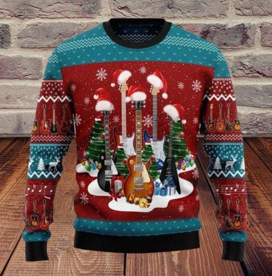 Discover Electric Guitar Christmas Ugly Sweater, Guitarist Music Lovers Gift X-Mas