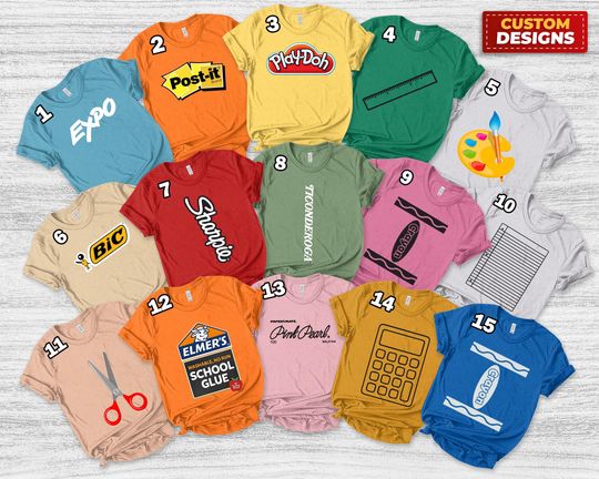 Discover School Halloween Cosplay Shirt/Crayon Halloween Costume For Family Group Shirt