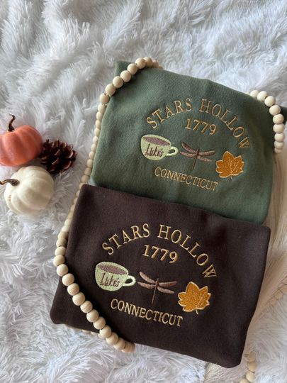 Discover EMBROIDERED STARS HOLLOW Sweatshirt Fall Sweatshirt Stars Hollow Crewneck