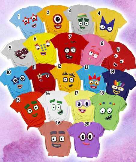 Discover Numberblocks Costume Halloween Shirt, Number Blocks Characters Shirt