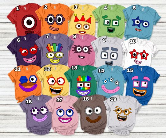 Discover Numberblocks Costume Shirt,Numberblocks Birthday Group Shirt,Group Christmas