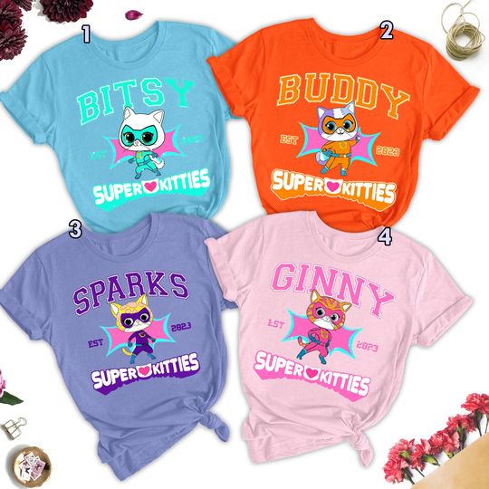 Discover Custom SuperKitties Matching Shirt, Super Kitties Hero Shirt For Kids