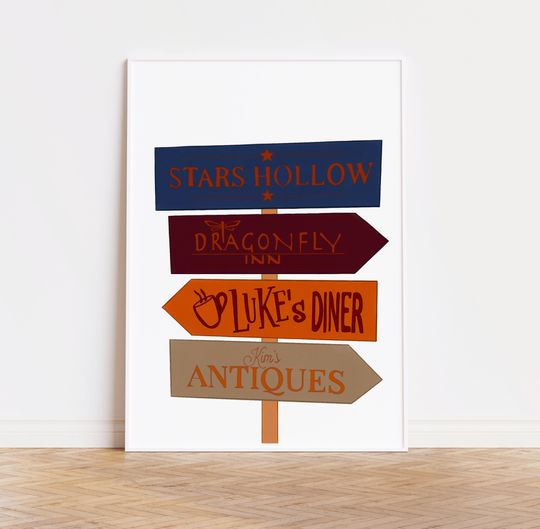 Discover Gilmore Girls Stars Hollow Sign Digital Print - Gilmore Girls