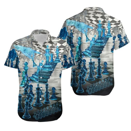 Discover Chess Is Like A Game Blue Hawaiian Shirt