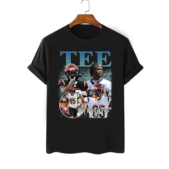 Discover Tee Higgins Vintage Washed T-Shirt, Wide Receiver Homage Graphic Unisex T-Shirt