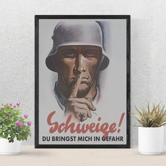 Discover WWII ..Keep Quiet..vintage German poster Premium Matte Vertical Poster