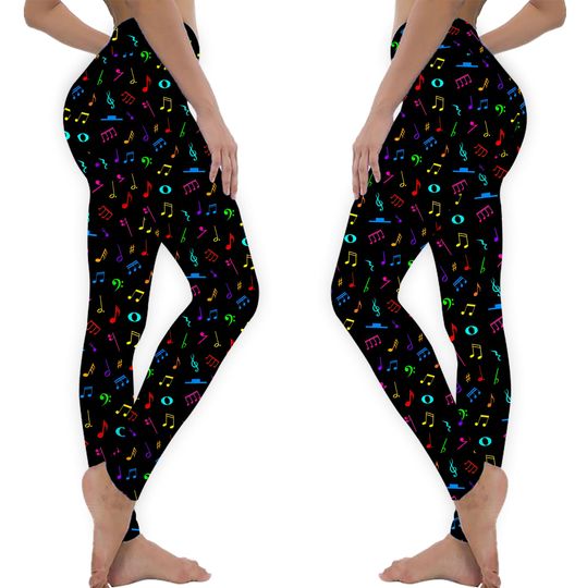 Discover Musical Notes and Symbols Pattern Leggings