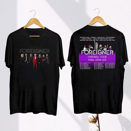 Discover Farewell Tour 2024 Foreigner Double Sided T-Shirt, Foreigner Band 2024 Concert