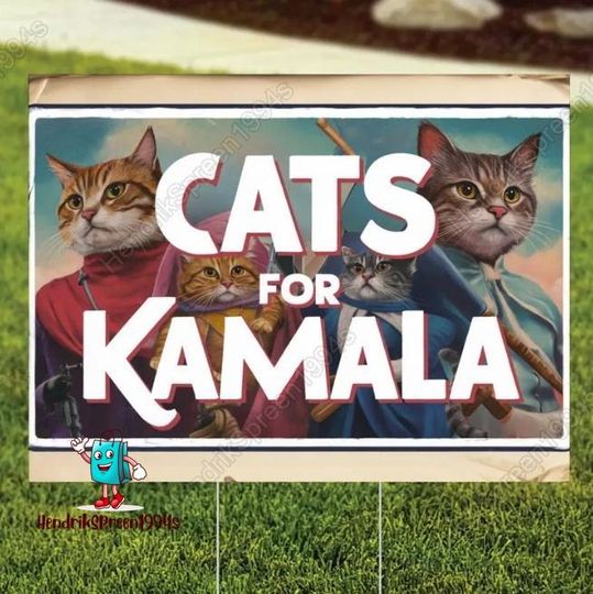 Discover Harris Walz Yard Sign, Cats For Kamala Yard Sign, Cat Moms For Kamala Sign
