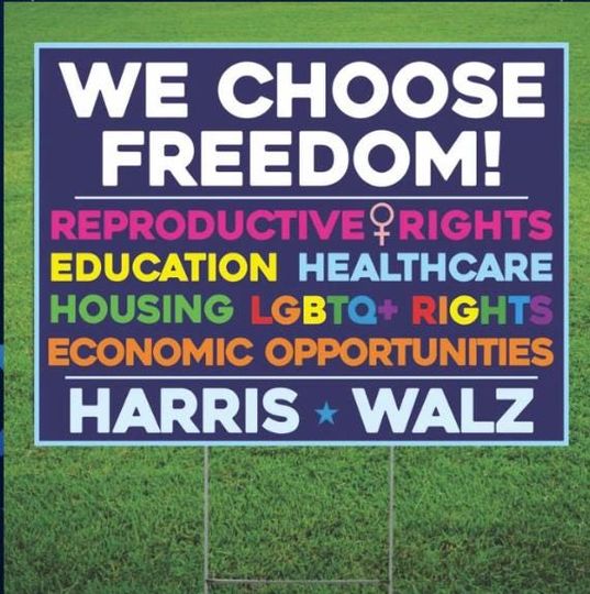 Discover We Choose Freedom Yard Sign, Kamala Harris 2024 Yard Sign