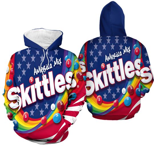 Discover Chocolate Candy Skittle Fruits Halloween 3D Hoodie, Candy Group Costumes Jogger