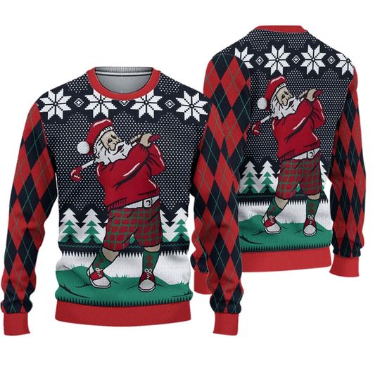 Discover Golf Santa Claus Unisex 3D Ugly Christmas Sweater