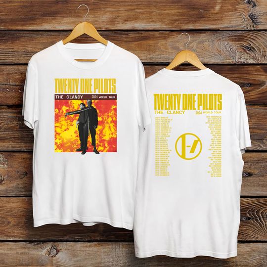 Discover Pilotss band 2024-2025 Clancy World Tour Double Sided with Dates Unisex Shirt