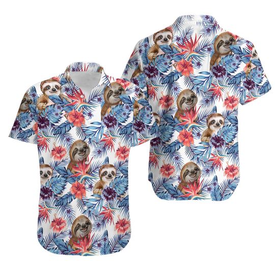 Discover Sloth Hawaiian Shirt, Summer Party Shirt, Hawaii Shirt