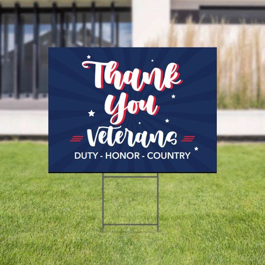 Discover Thank You Veterans Yard Sign, Veteran Appreciation Yard Sign